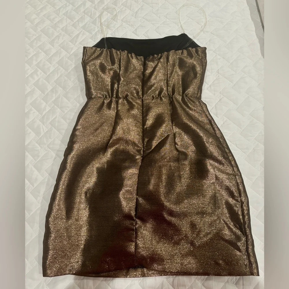 NWT Strapless metallic DO + BE dress size small - Picture 2 of 5